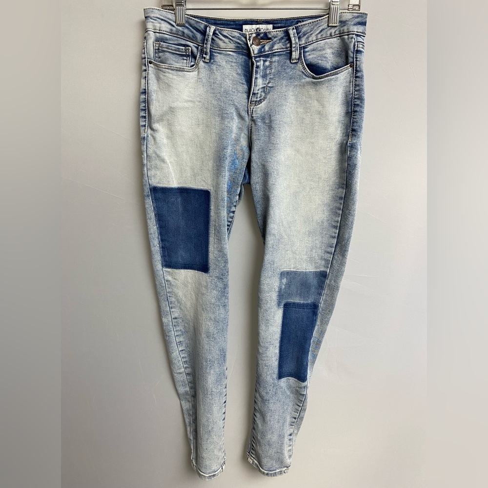 Black Daisy Jeans Juniors Size 11/30 Billie Jegging Light Wash Colorblock Denim